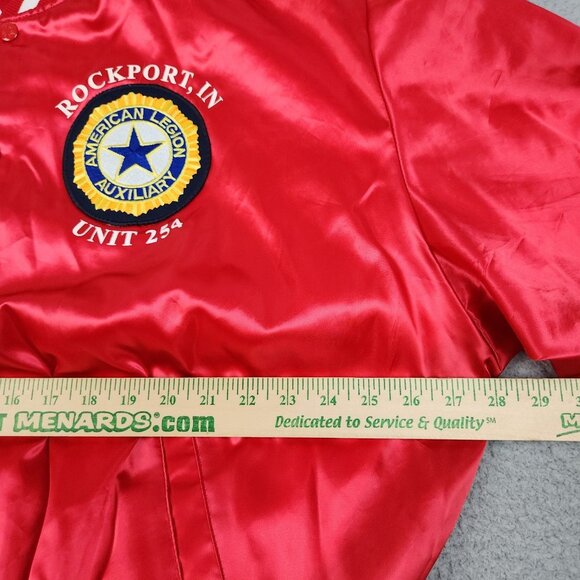 Vintage Satin Bomber Jacket Extra Large American Legion Aux Rockport IN Unit 254 - Picture 9 of 16